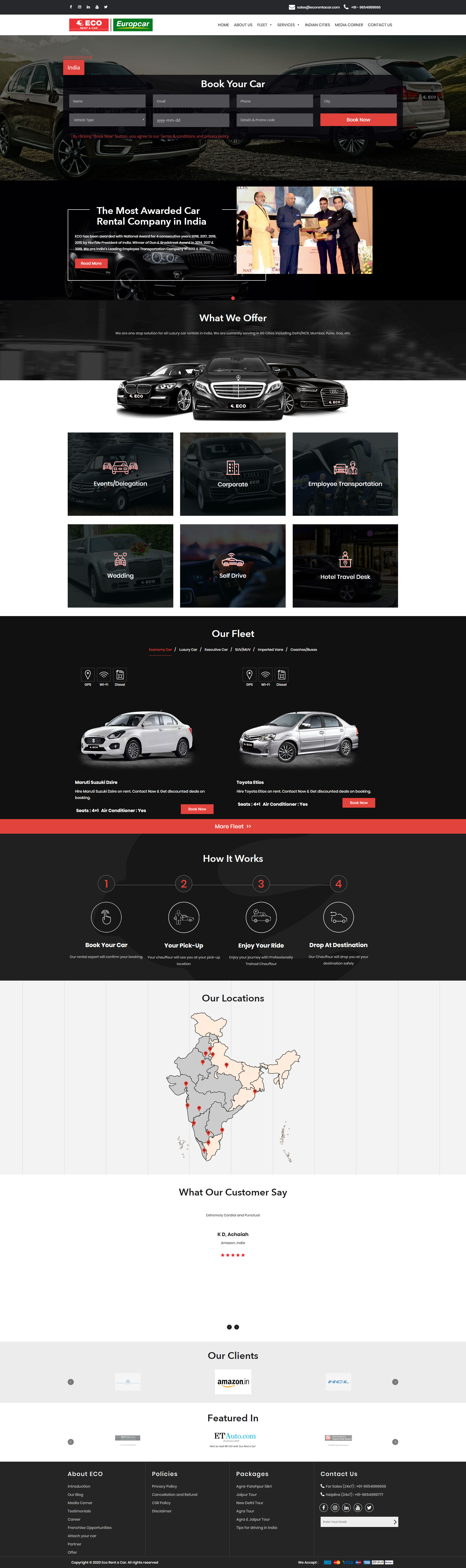 Previous Car Rental Website Design Sample