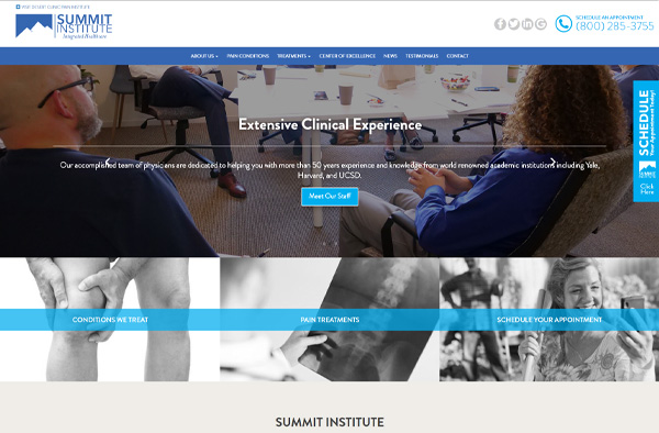Previous Healthcare Institute Website Design Sample