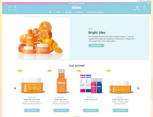 Previous Skin Care Products Website Design Example