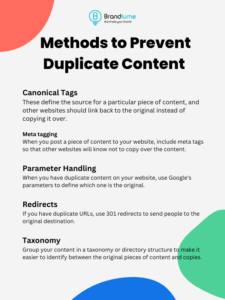 Methods to Prevent Duplicate Content - Infographic from Brandlume.com
